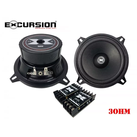 Excursion SHX-5M średnio-niskotonowe głośniki samochodowe (mid-woofery) o średnicy 130mm - 3ohm, 75/200W, 91dB, 55-10000Hz, 2-drożne zwrotnice, głęb.